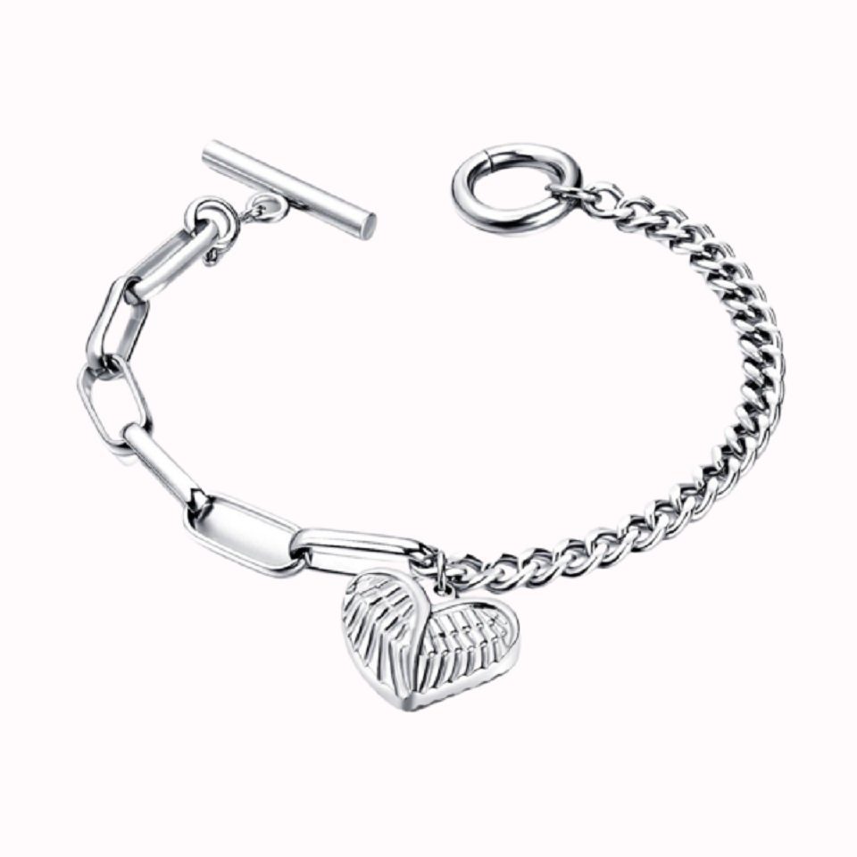 ENGELSINN Armband Schmuck Edelstahl Herz Engel Silber und Gold (1-tlg)