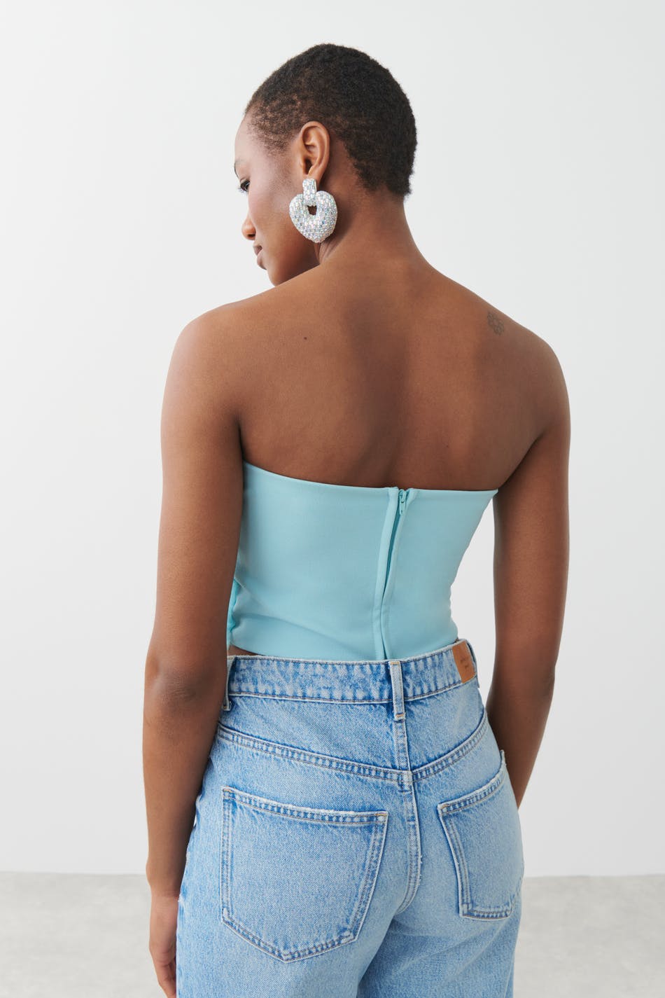 Allover frill tube top