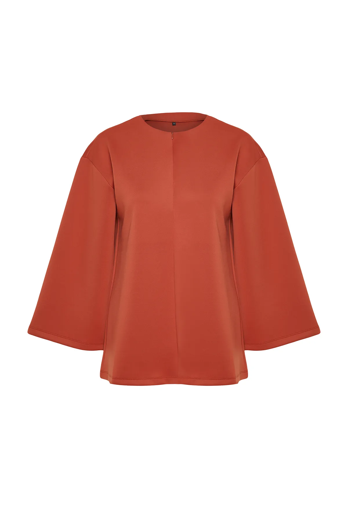 Trendyol Modest  Kachelförmiger Frontreißverschluss, detailliertes, stilvolles Taucher-/Scuba-Strick-Sweatshirt TCTSS24UK00032