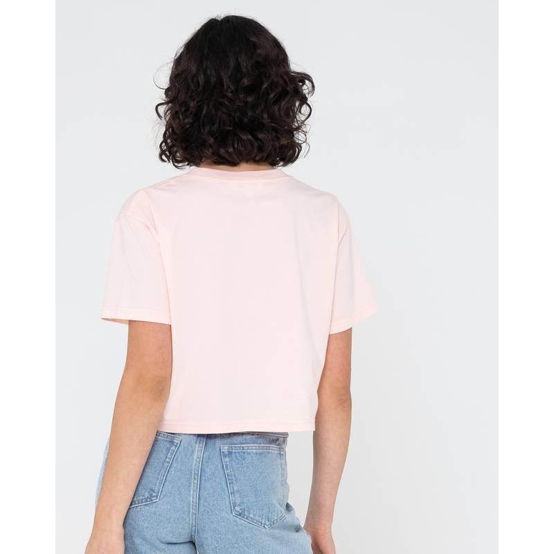 RUSTY RUSTY SCRIPT RELAXED FIT CROP TEE T-Shirt Damen