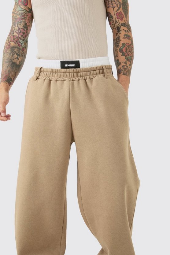 Jogginghose mit weitem Bein und doppeltem Bund