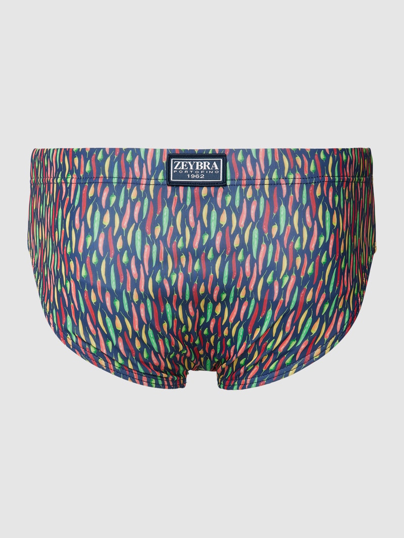 Badehose mit Allover-Muster in marineblau