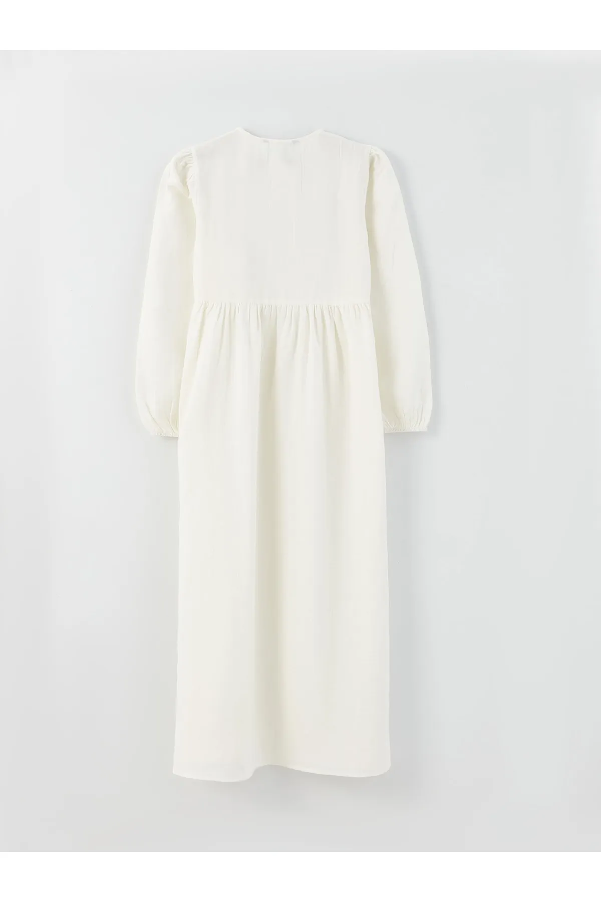 LC Waikiki  Gerades, langärmliges Damenkleid mit Rundhalsausschnitt