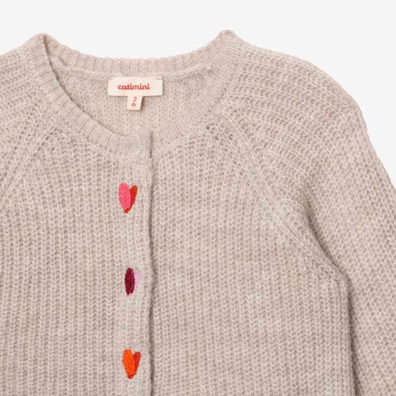 Cardigan bébé fille coeurs gris Catimini