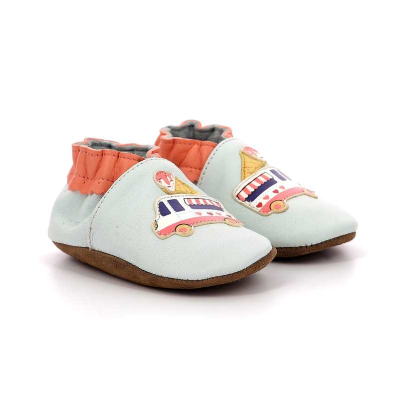 Chaussons cuir tannage vegetal Ice Cream Bus