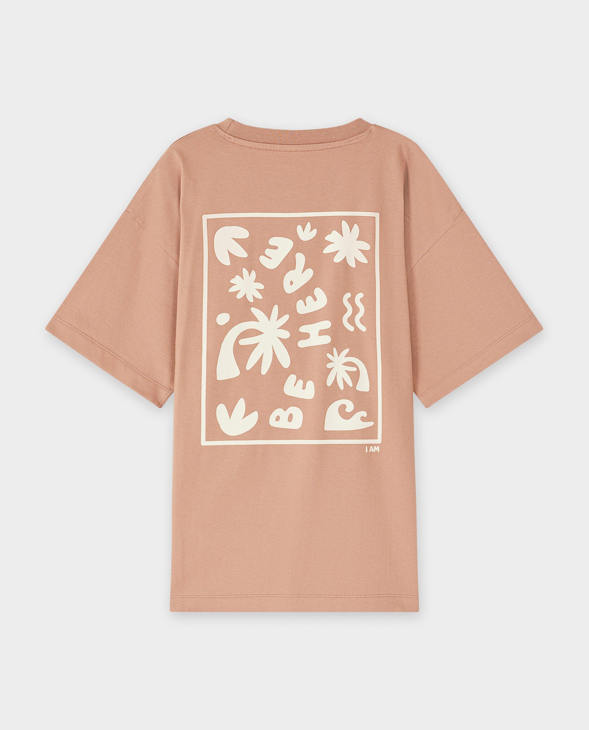 Tricou I AM din bumbac organic cu imprimeu pe spate, 128-164 maro