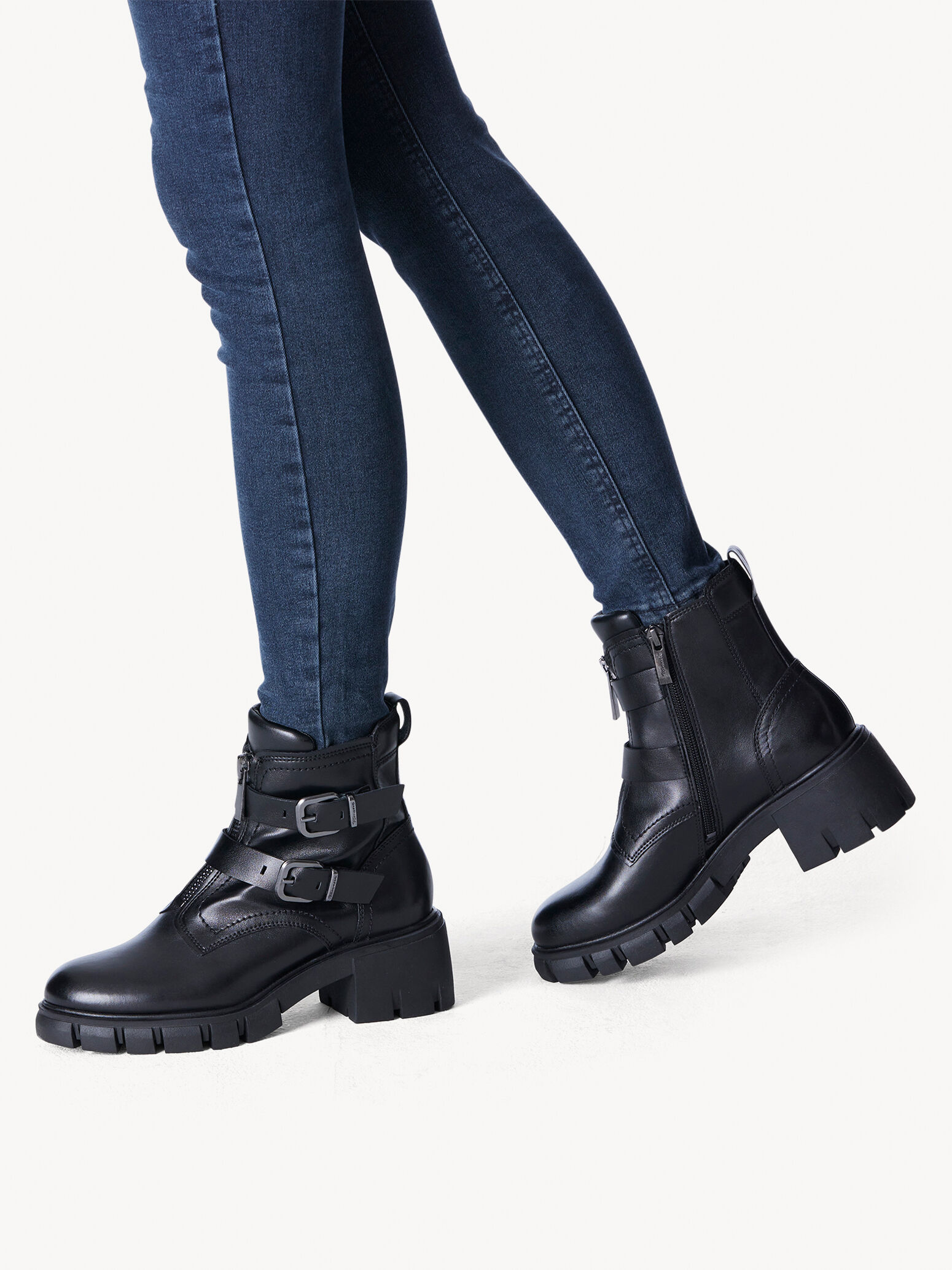 Bottine en cuir - noir