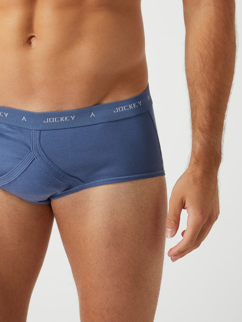 Slip im 3er-Pack in blau meliert
