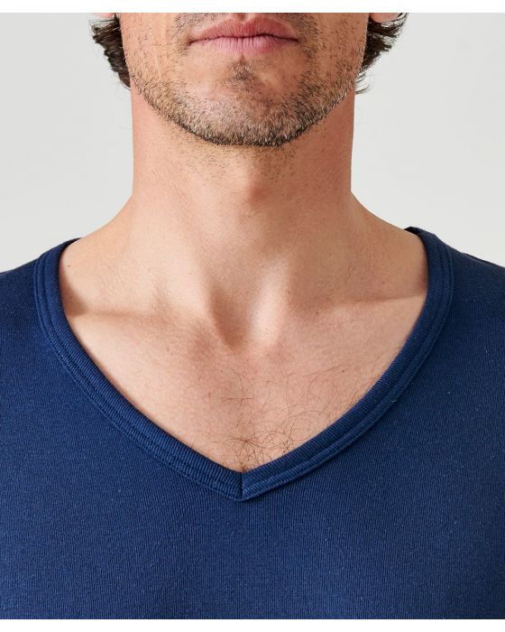 Lot de 2 tee-shirts Essential col V, manches longues