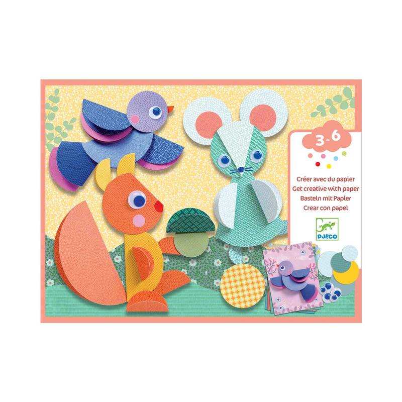 Pochette animaux Ronds et ronds Créer avec du papier Djeco