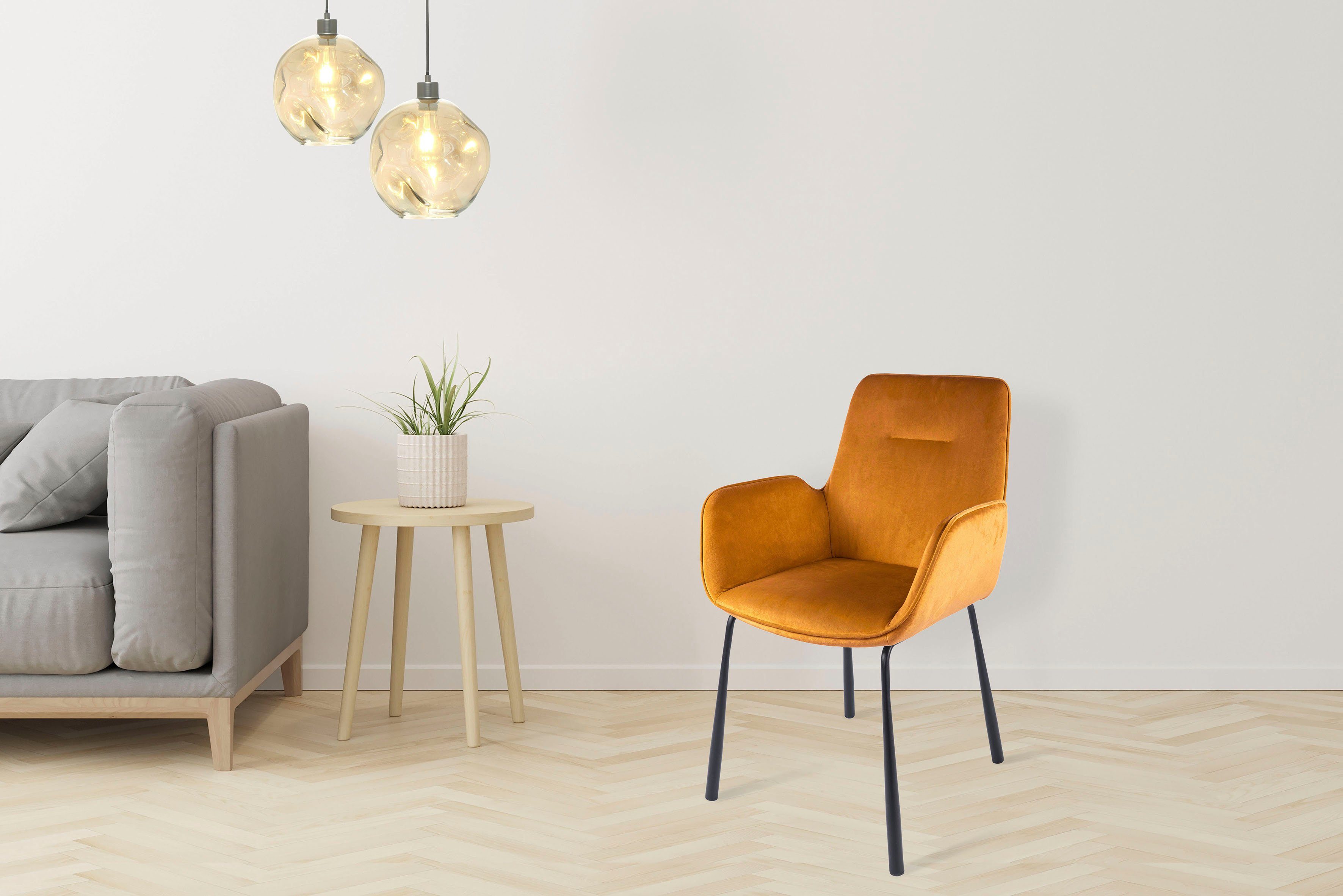 Kayoom Polsterstuhl Stuhl Eliot 125, samtiger Stoffbezug