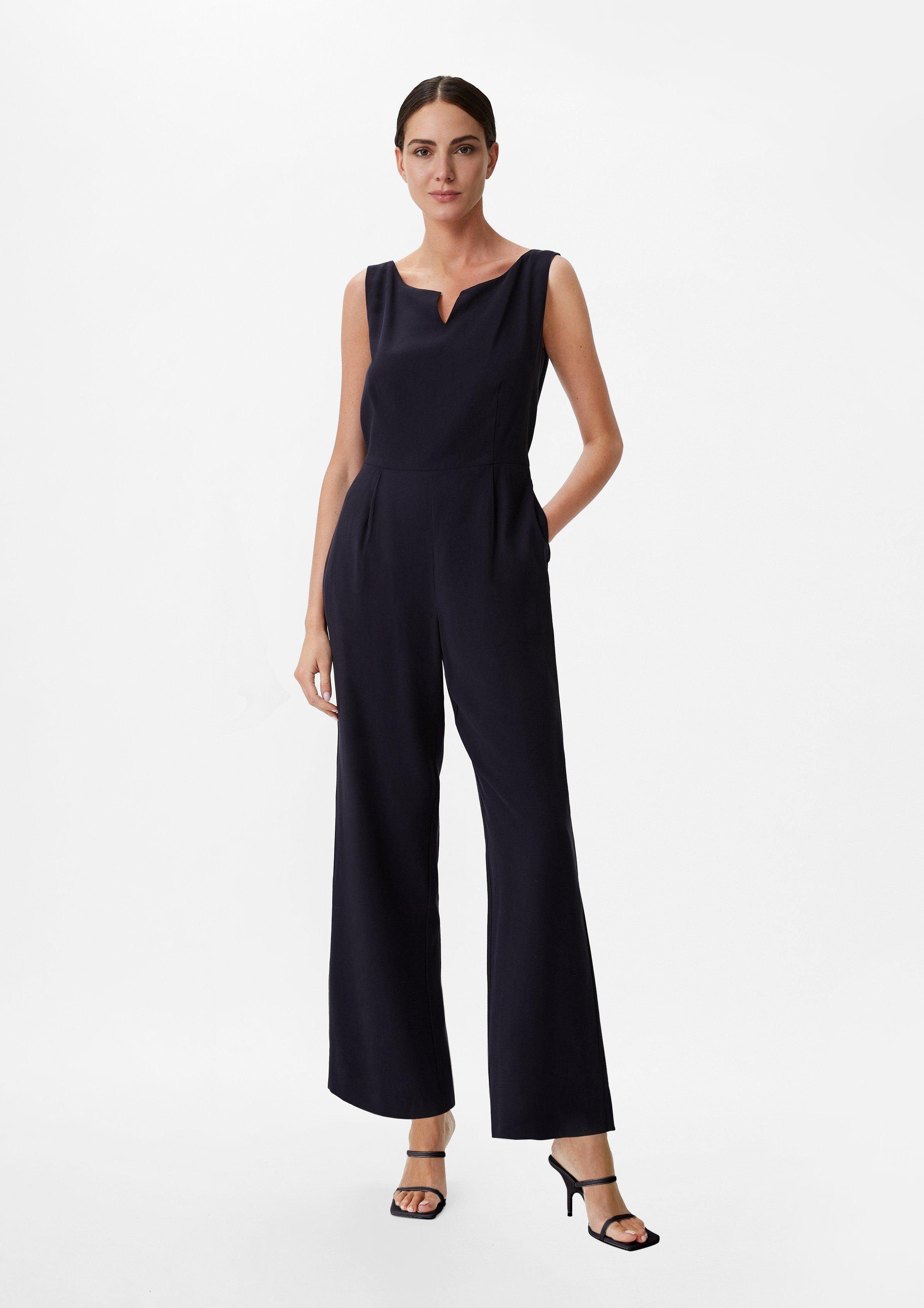 Comma Overall Eleganter Jumpsuit mit Piquéstruktur