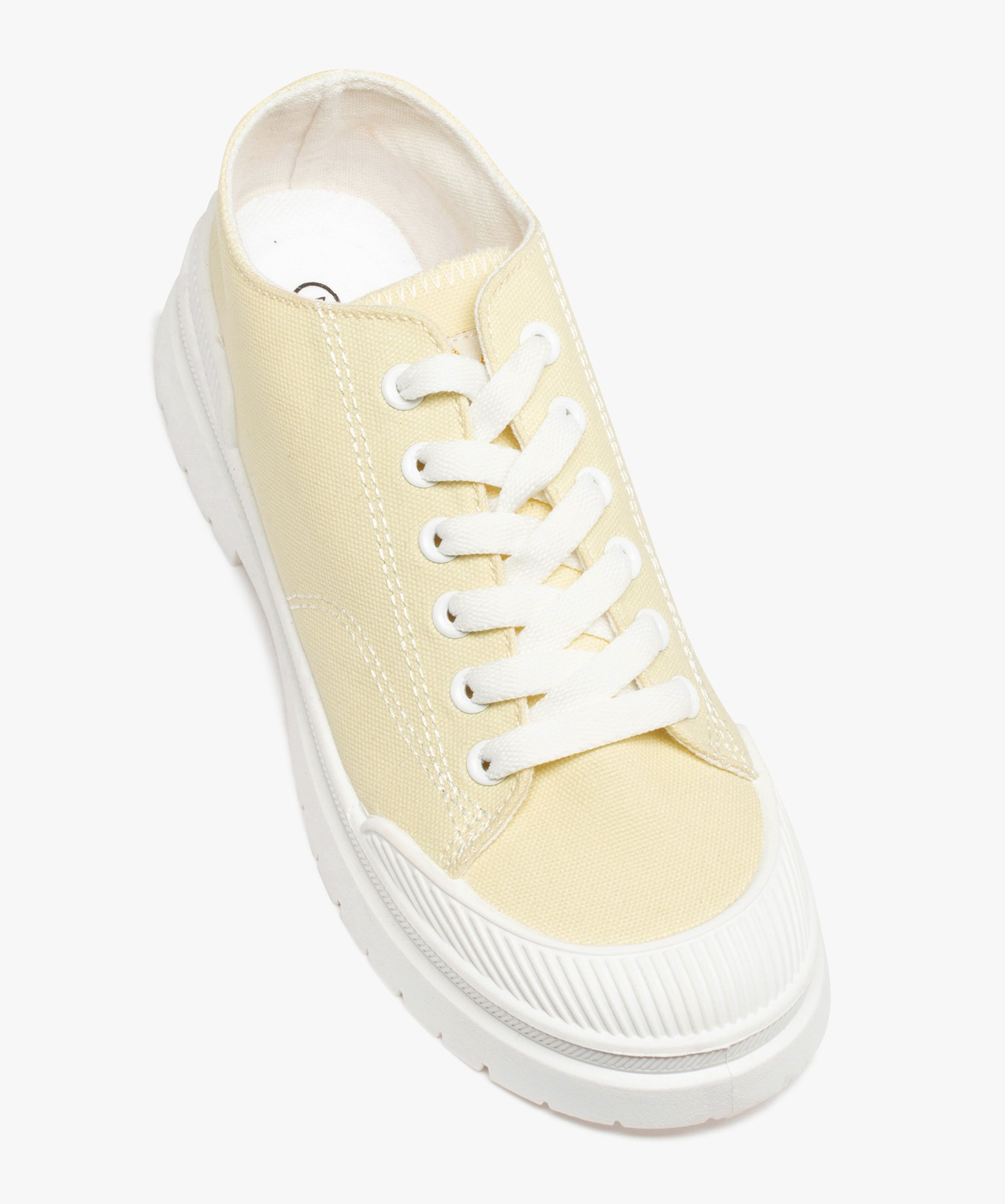 Baskets femme crantées en toile unie – Banana Moon jaune | GEMO