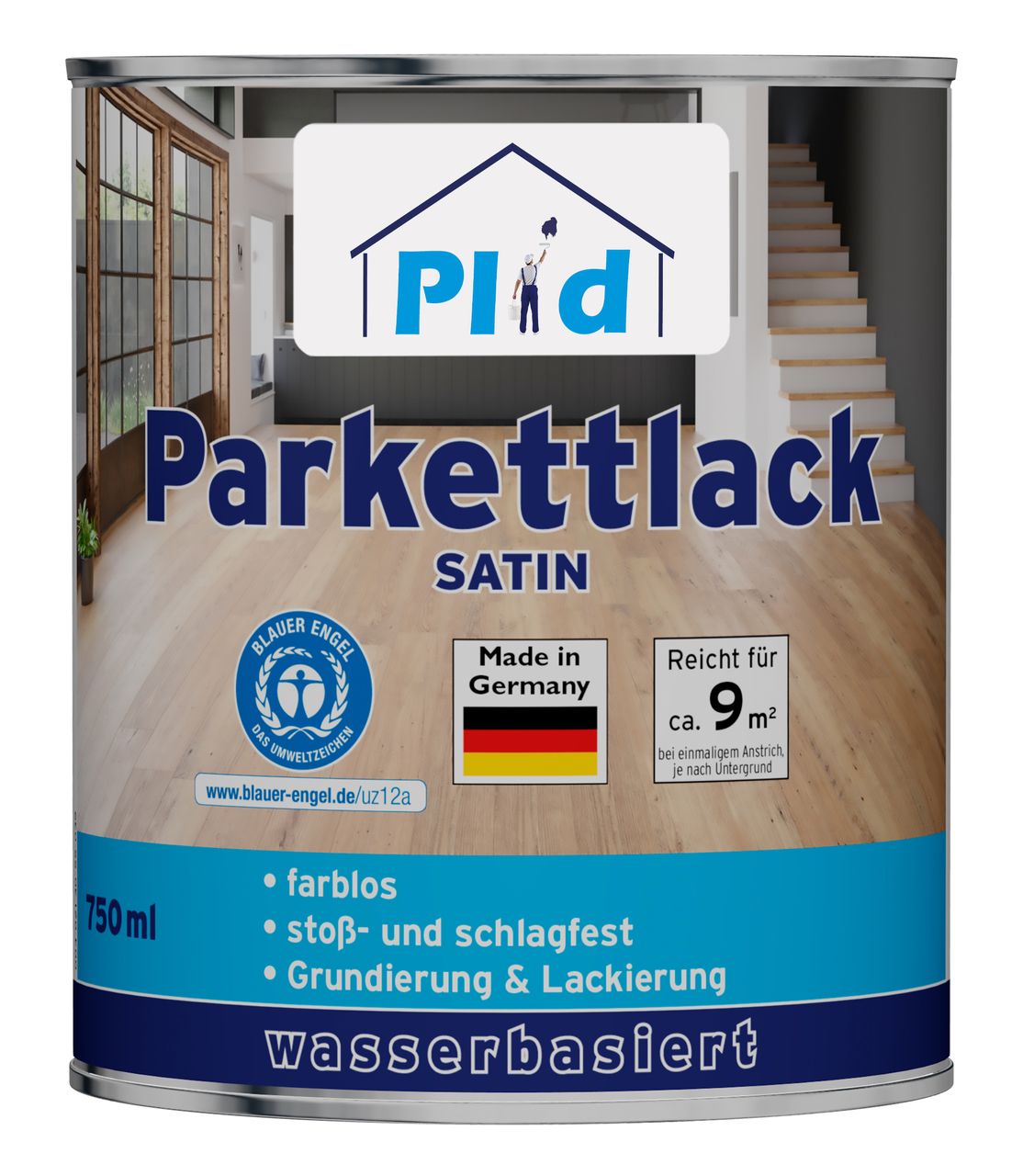 Plid Premium Parkettlack Parkettsiegel Klarlack Farblos Seidenglänzend