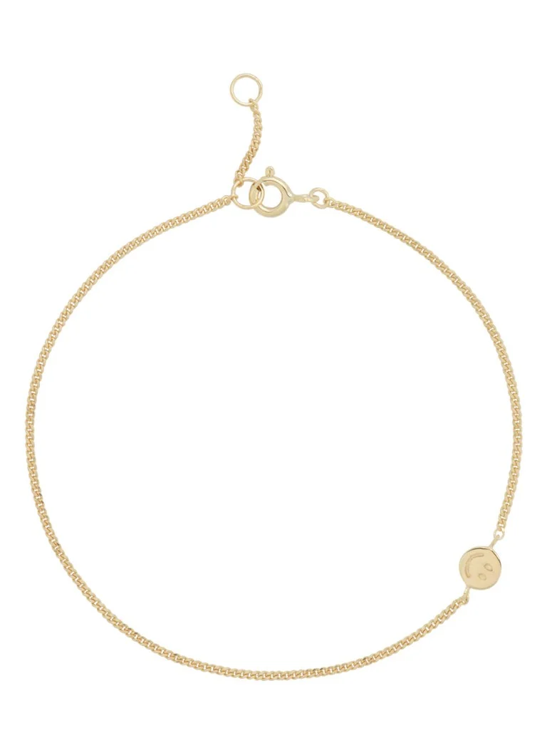 Anna + Nina  Smiley armband verguld