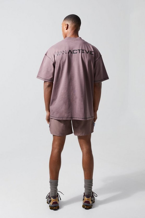 Active matte Stretch-Shorts mit Schlitz