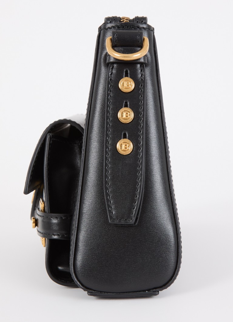 Bolsa de ombro Balmain B-Buzz Hobo em couro de bezerro com logotipo.