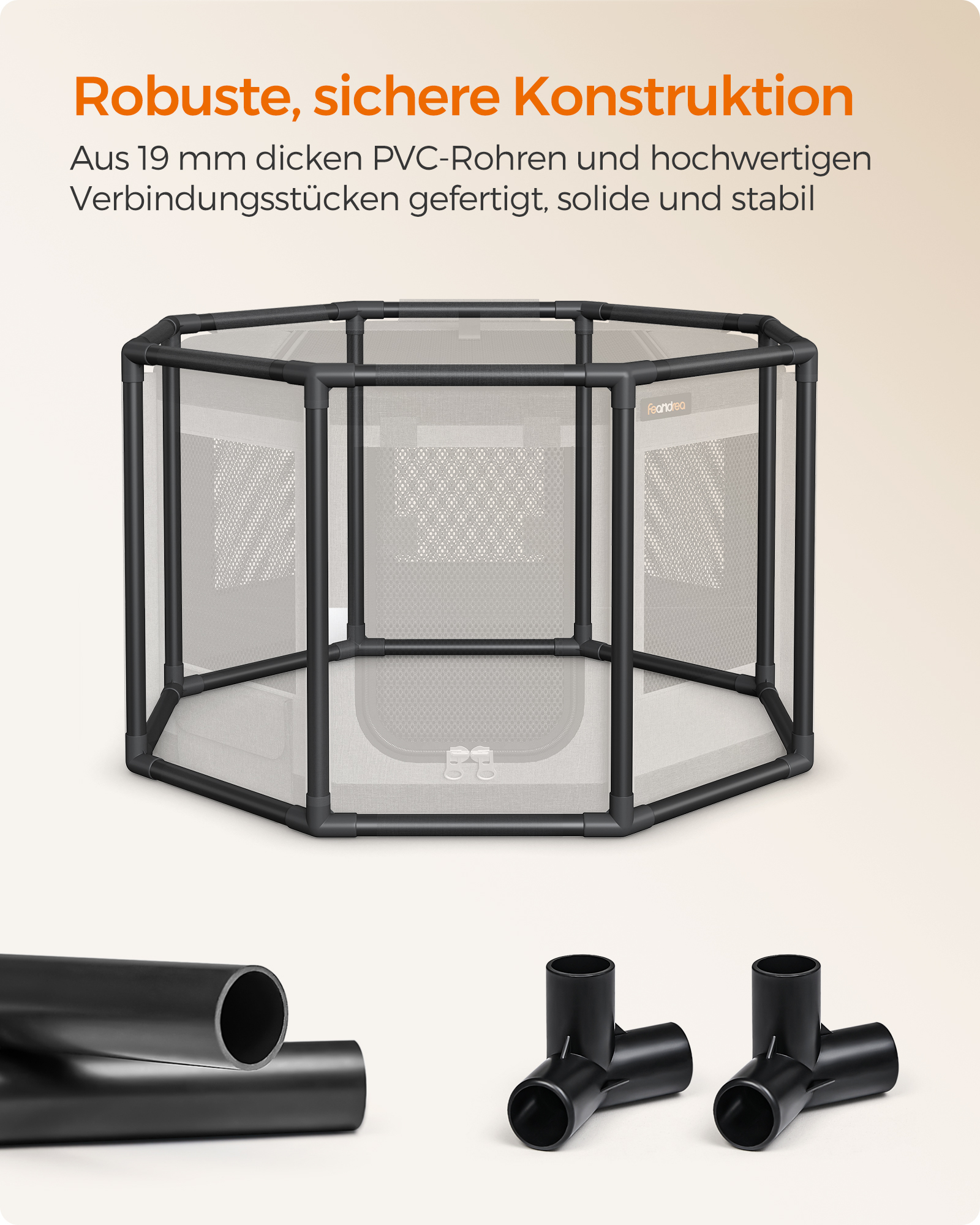 FEANDREA Erziehungshilfen FEANDREA M-L Welpenauslauf Oxford-Gewebe 72 cm, 72 cm, 43 cm