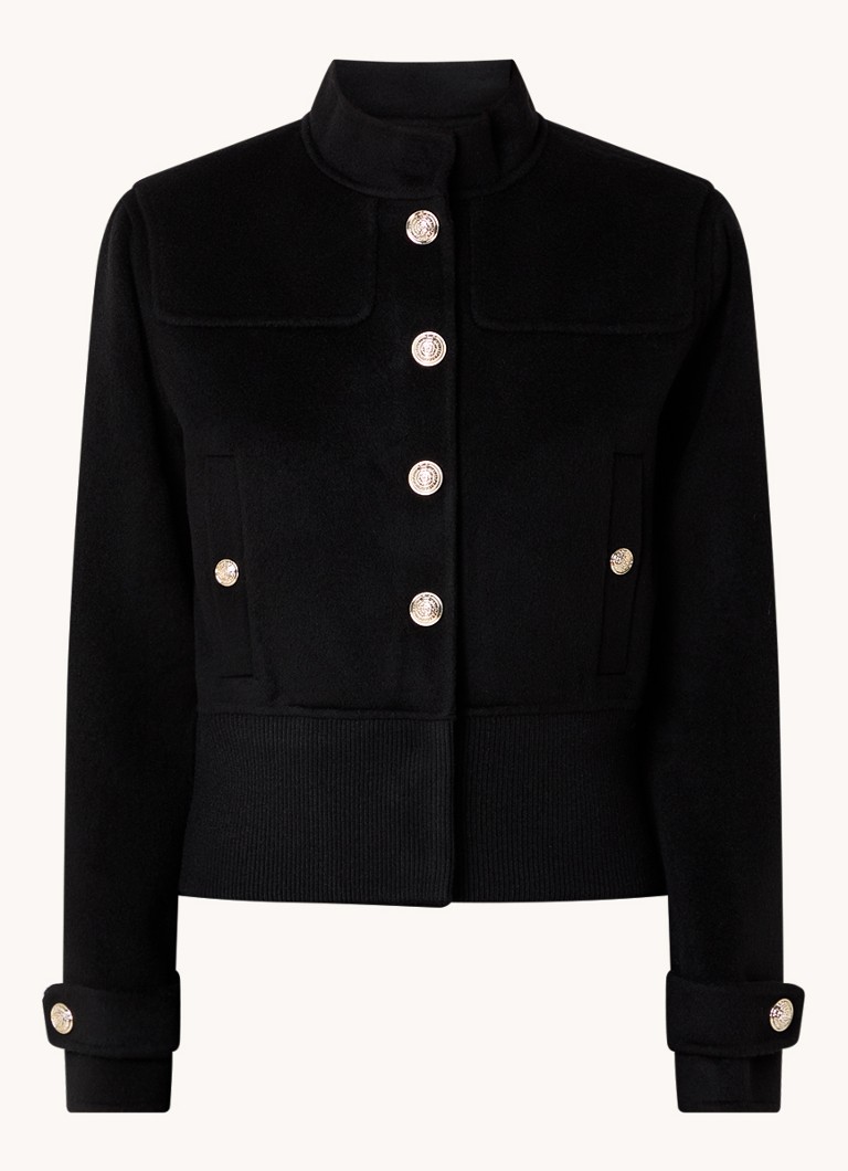 Maje jacket in wool blend with side pockets