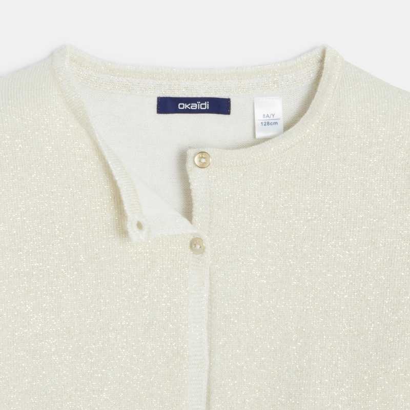 Gilet boléro pailleté beige fille