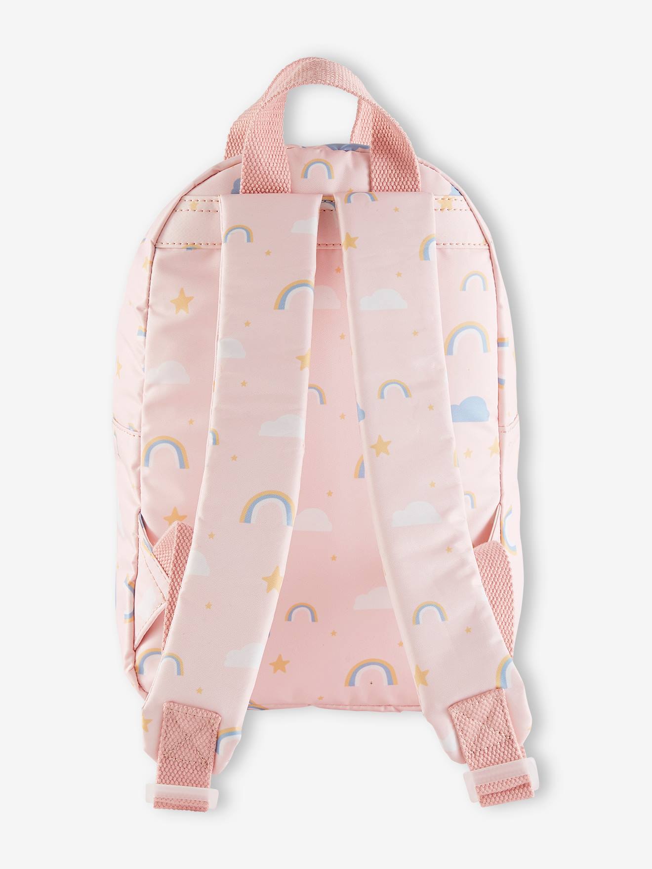 Vertbaudet Mädchen Rucksack, Regenbogen - rosa bedruckt