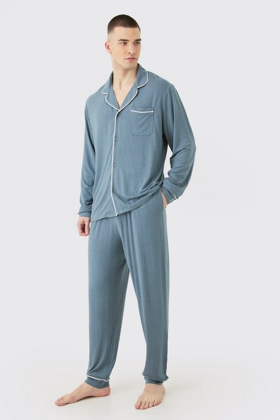 Tall lockeres Premium Loungewear-Hemd & Höschen