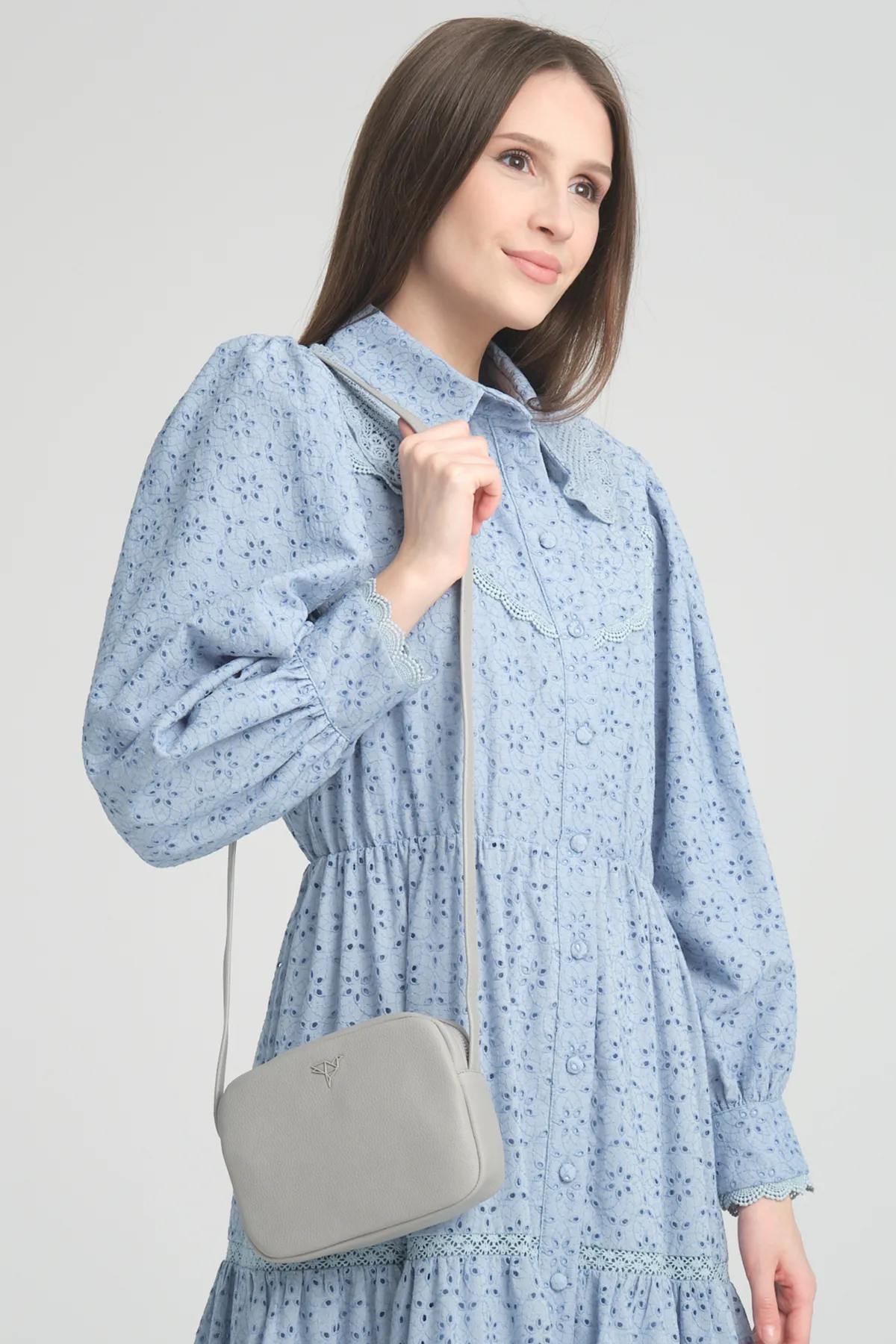 Garbalia  Liberty Grey Damen-Minitasche mit verstellbarem Schultergurt mit Kreuzgriff und Reißverschluss