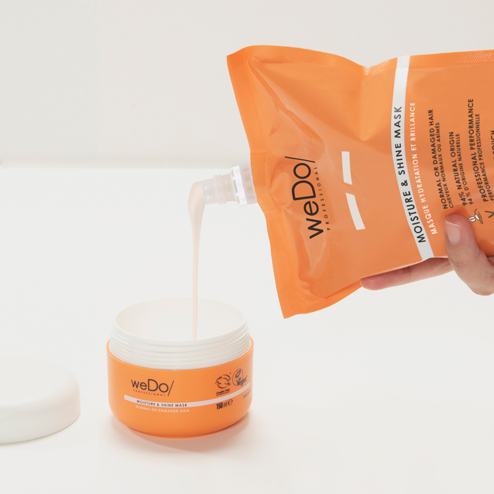 wedo Masque cheveux Vegan Hydratation et Brillance recharge cheveux normaux abîmés Masque vegan sans silicone pour cheveuxnormaux secs colorés ou non
