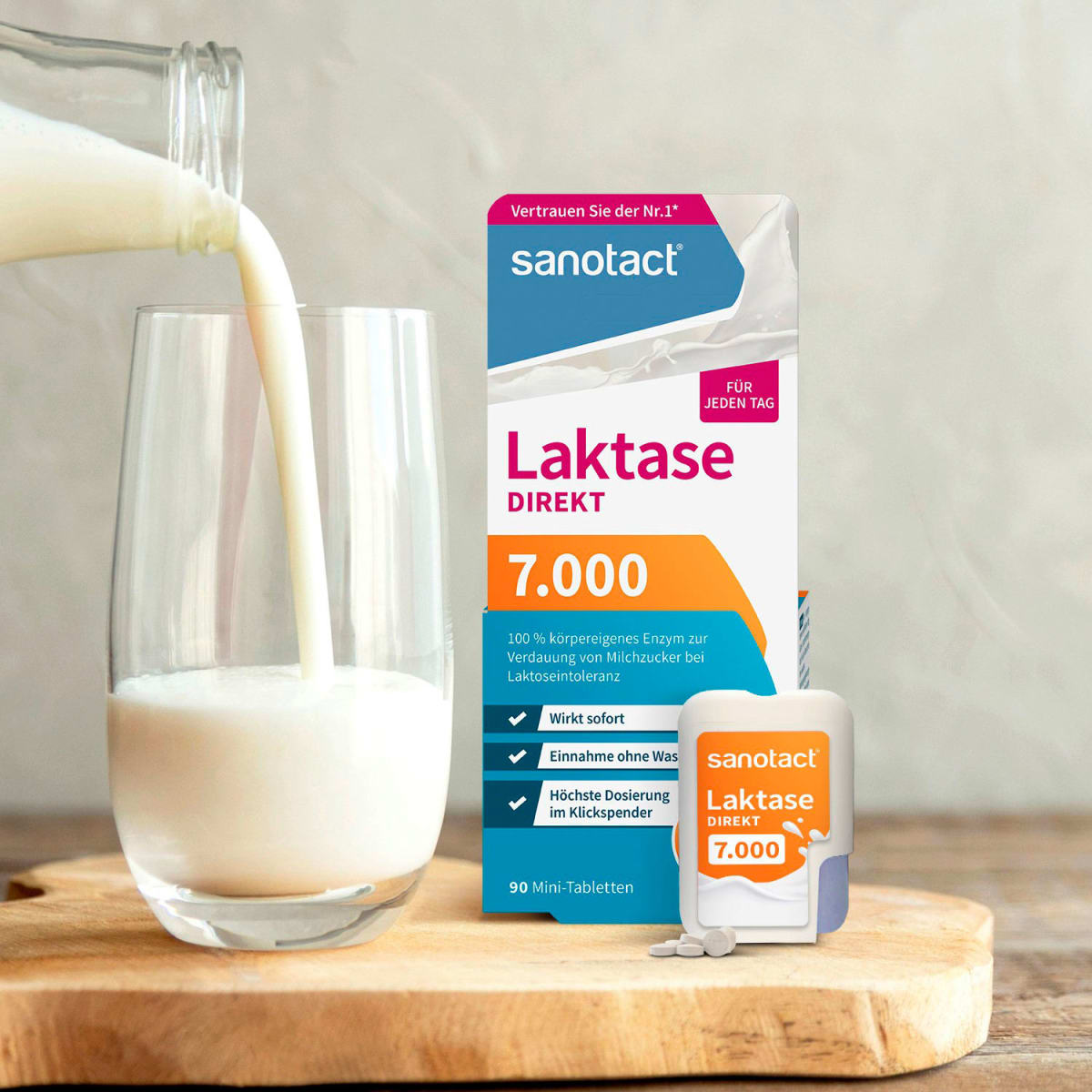 Laktase 7000 Direkt Mini Tabletten 90 St, 7,1 g