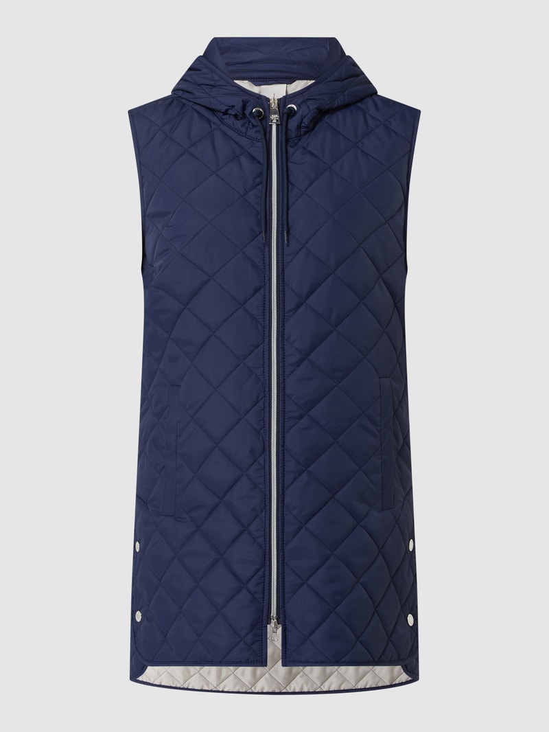 Steppjacke mit Label-Patch in marineblau
