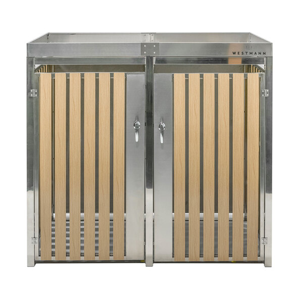 Bepflanzbare Mülltonnenbox Edelstahl, 2 x 240 l