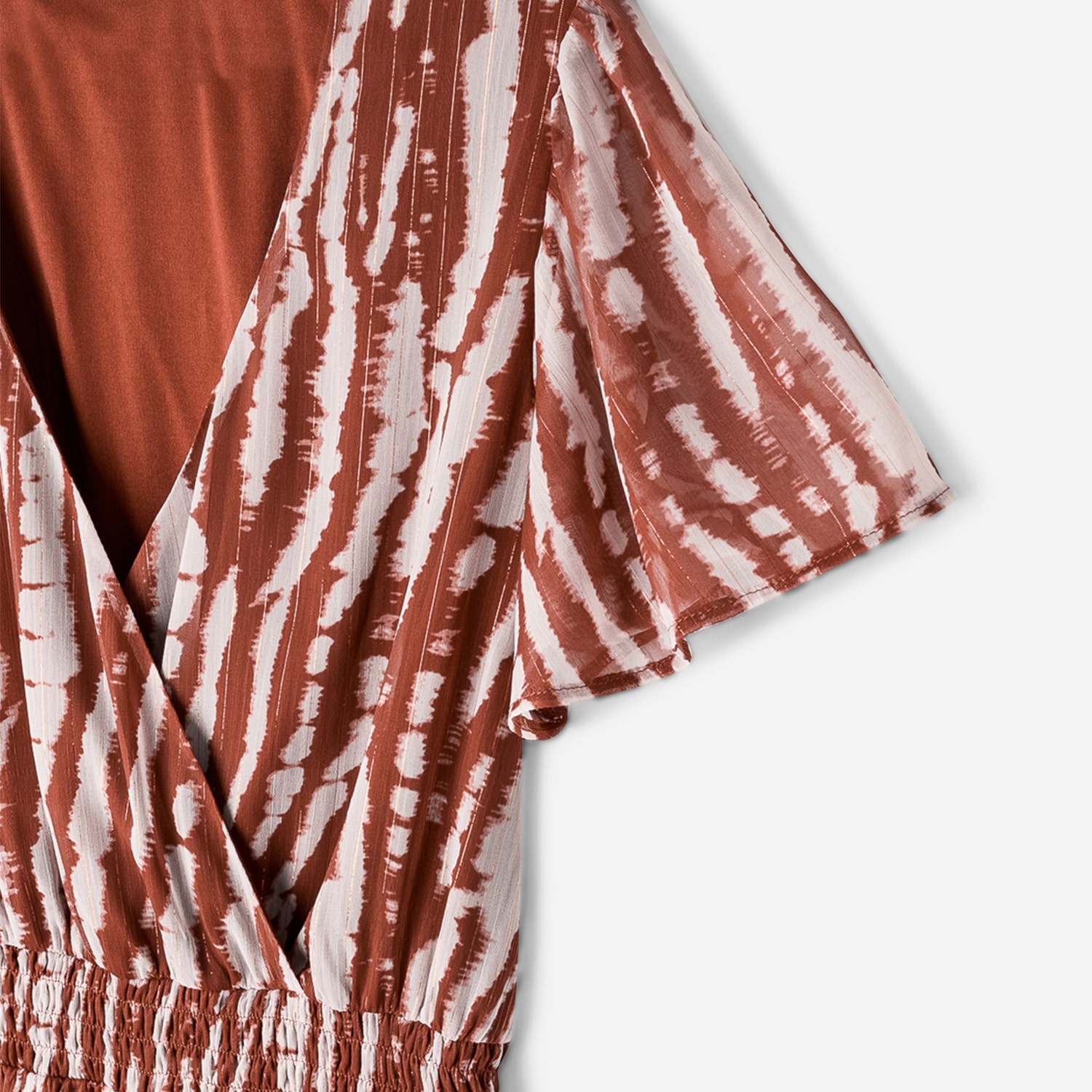 Robe TEXTO camel imprimé ethnique