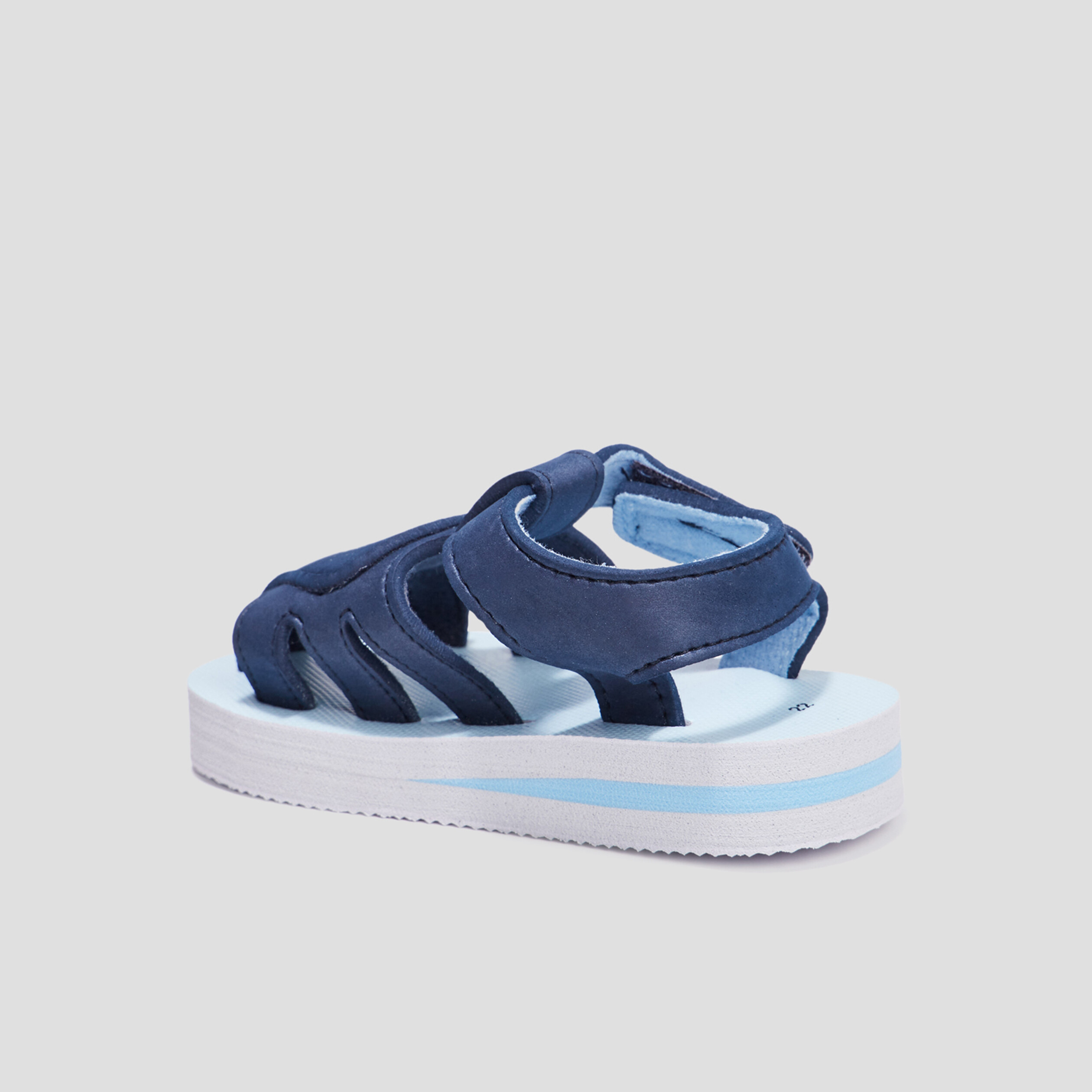 Sandales de plage à scratchs bleu bébé garçon | La Halle