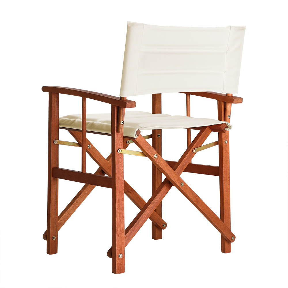 Casaria Regiestuhl Cannes Creme Eukalyptus FSC®-zertifiziert gepolstert