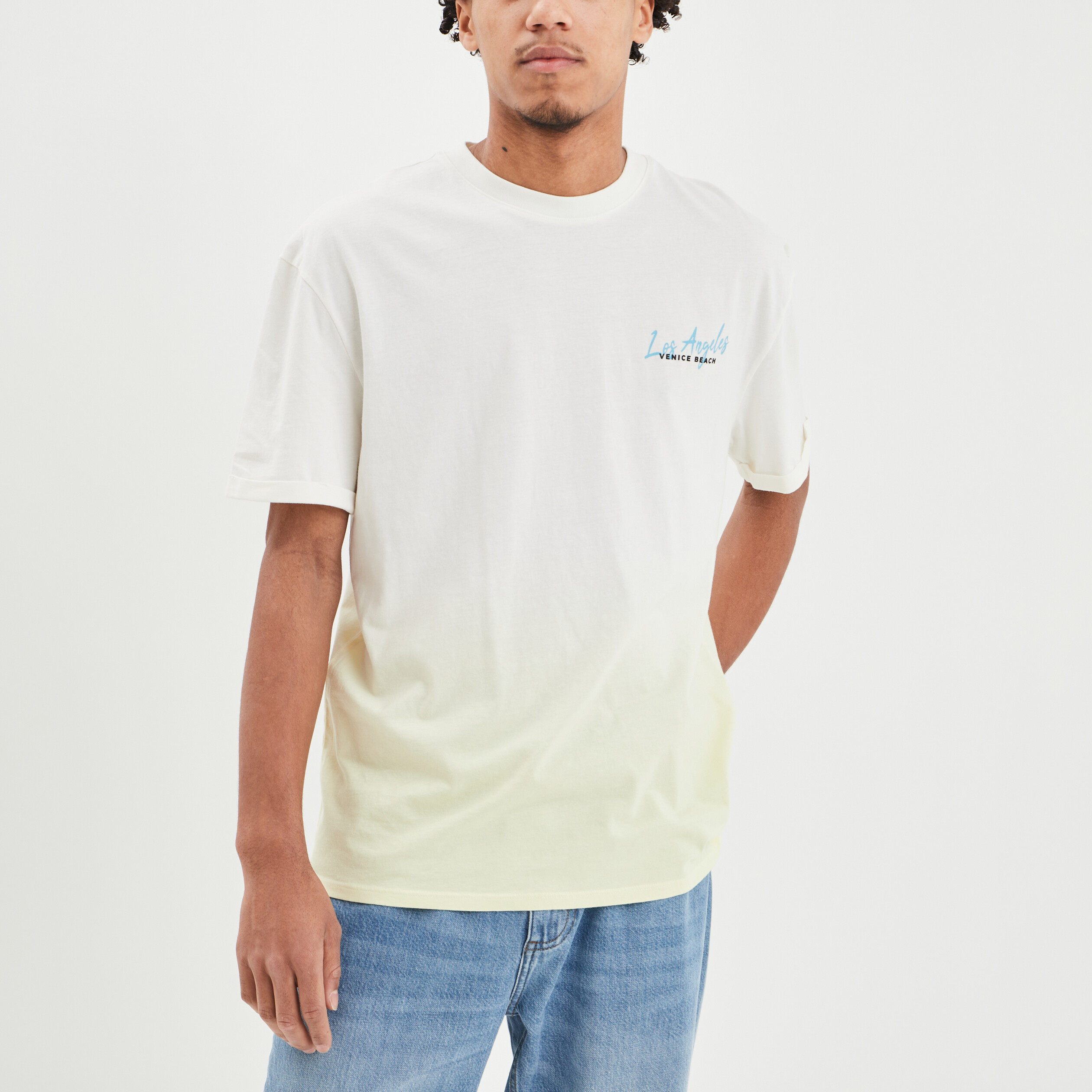 T-shirt manches courtes Creeks jaune clair homme | La Halle