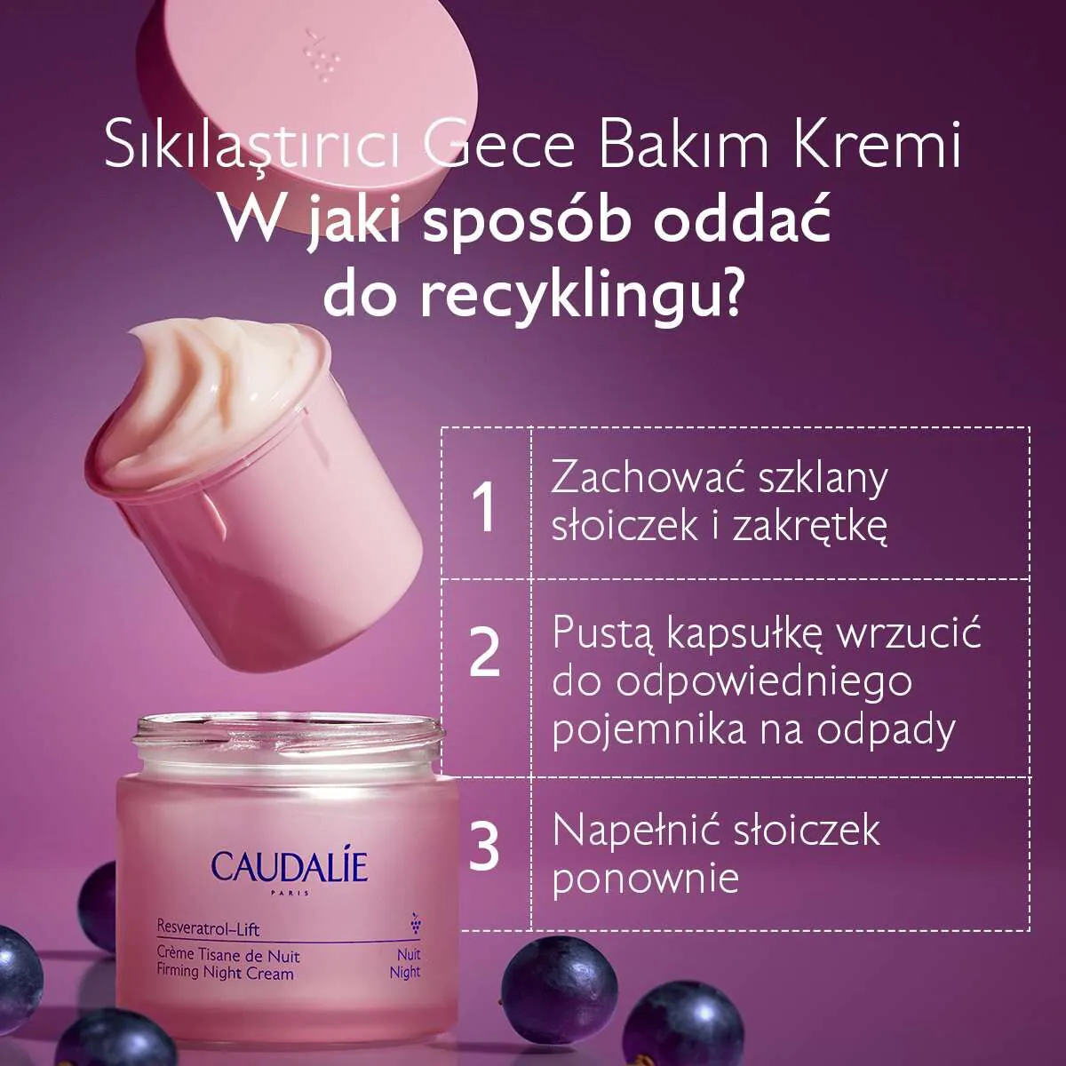 Caudalie resveratolio pakėlimo naktinis kremas