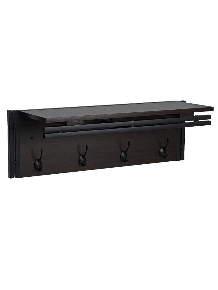 MCW Wandgarderobe A27 mit 4 Haken, Dunkelbraun günstig kaufen onesize