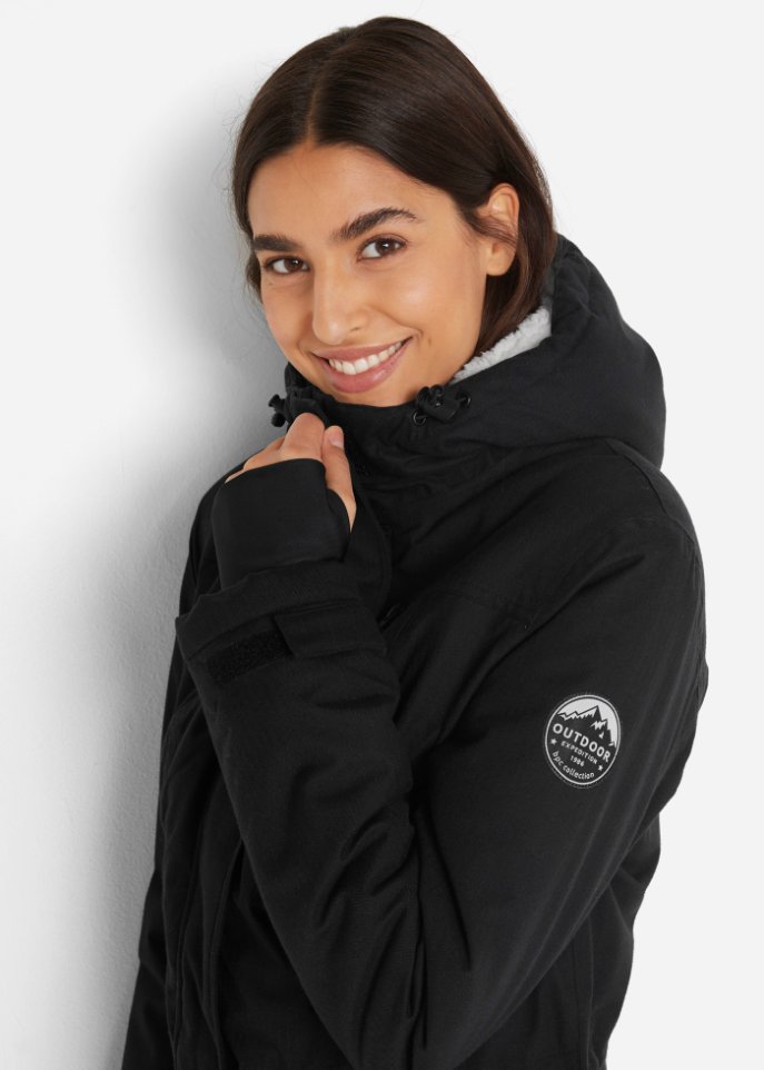 Funktions-Parka mit Teddyfleece und Kapuze
