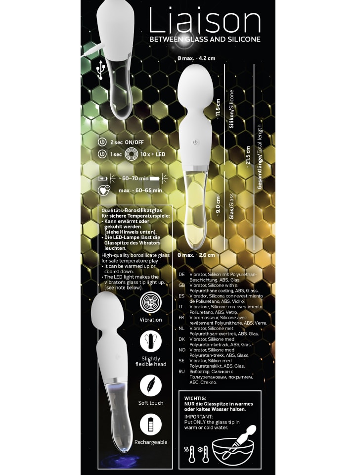 Liaison Massagestab Wand LED Vibrator in weiß günstig kaufen 21,5 cm