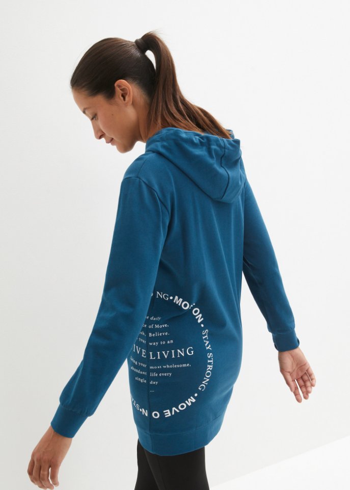 Long-Sweatshirt mit Statementdruck