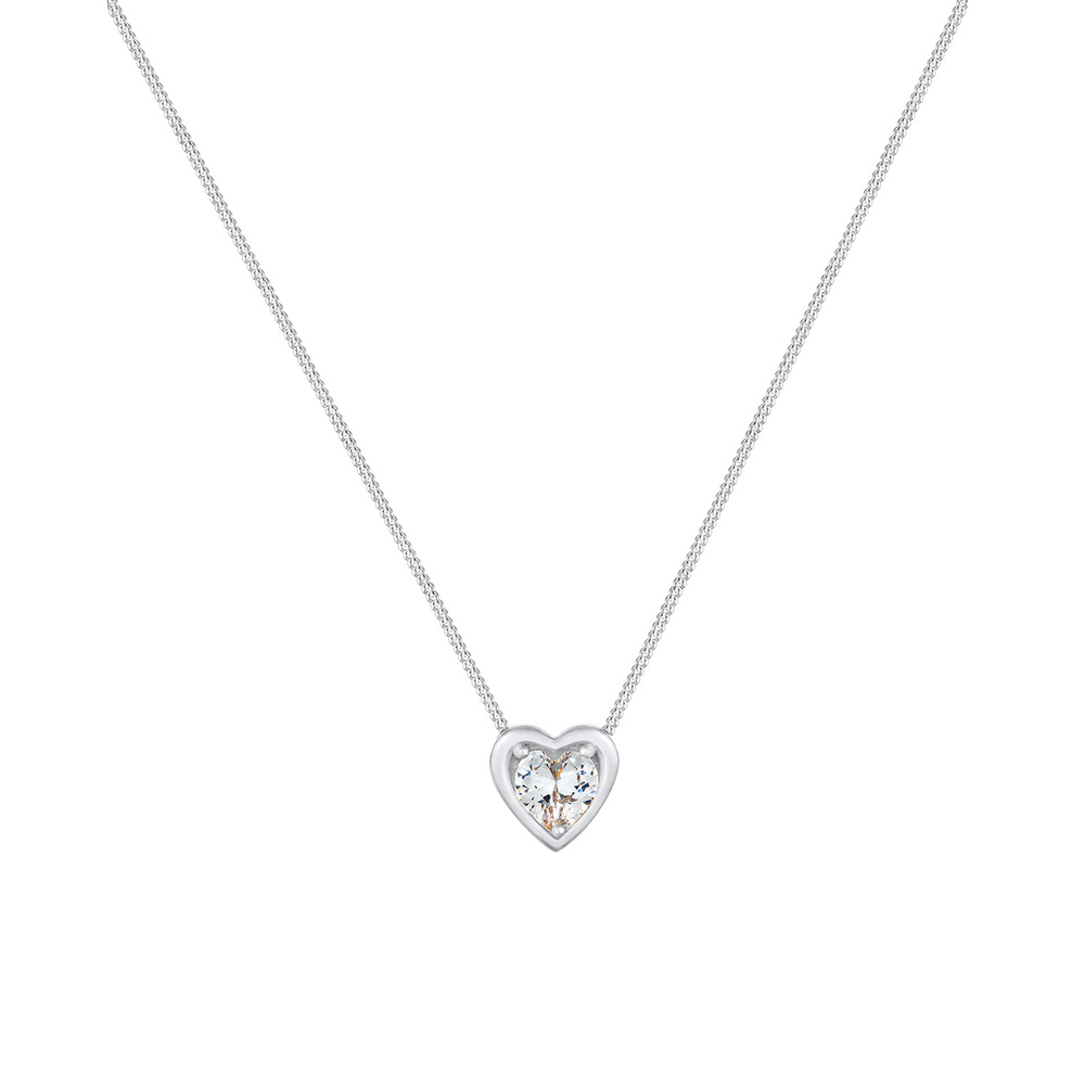 Elli Elli Collier Pendentif de Coeur Amour avec Cristaux de Zircone Collier Femme - (9 collier
