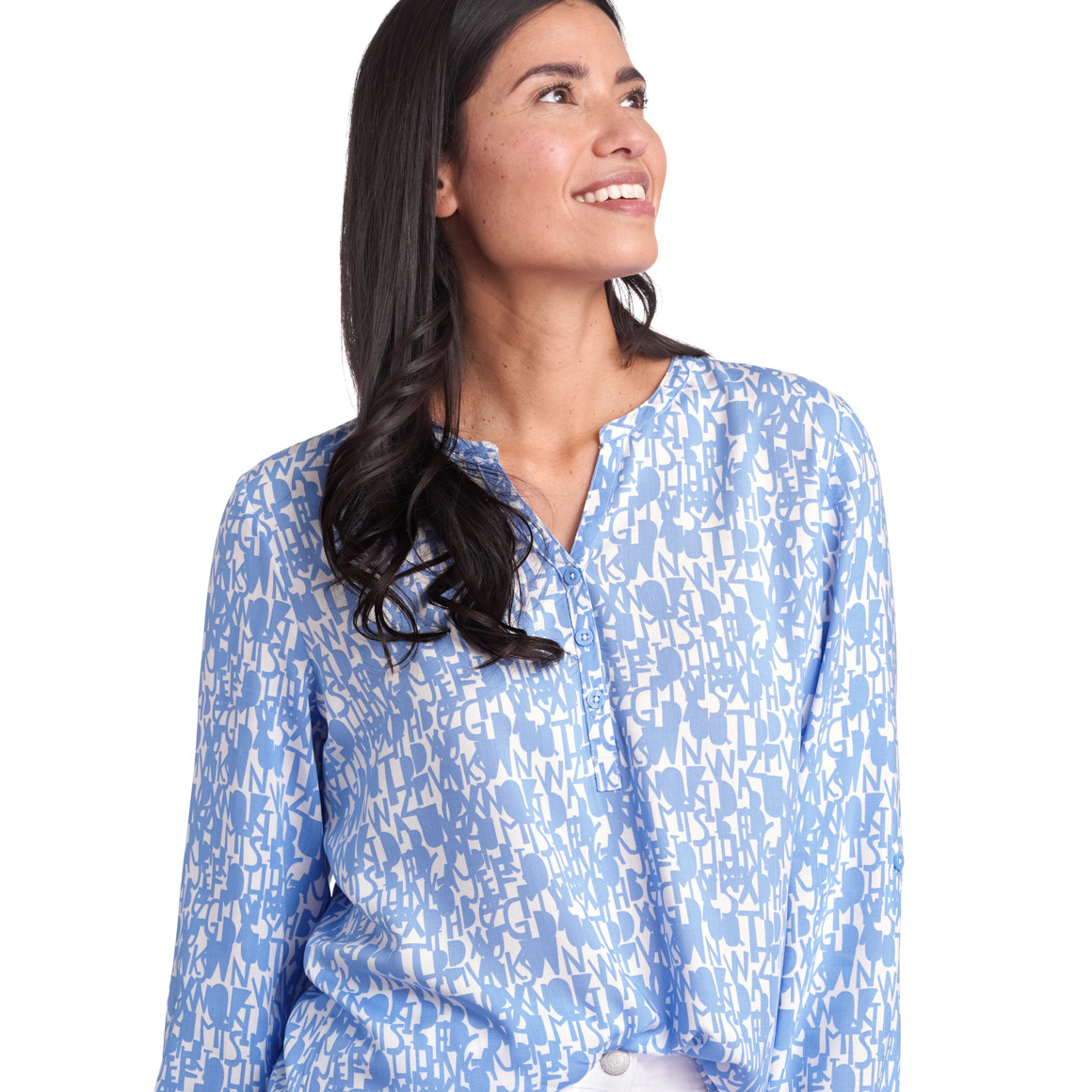 Damen Bluse mit Turn-up-Ärmeln