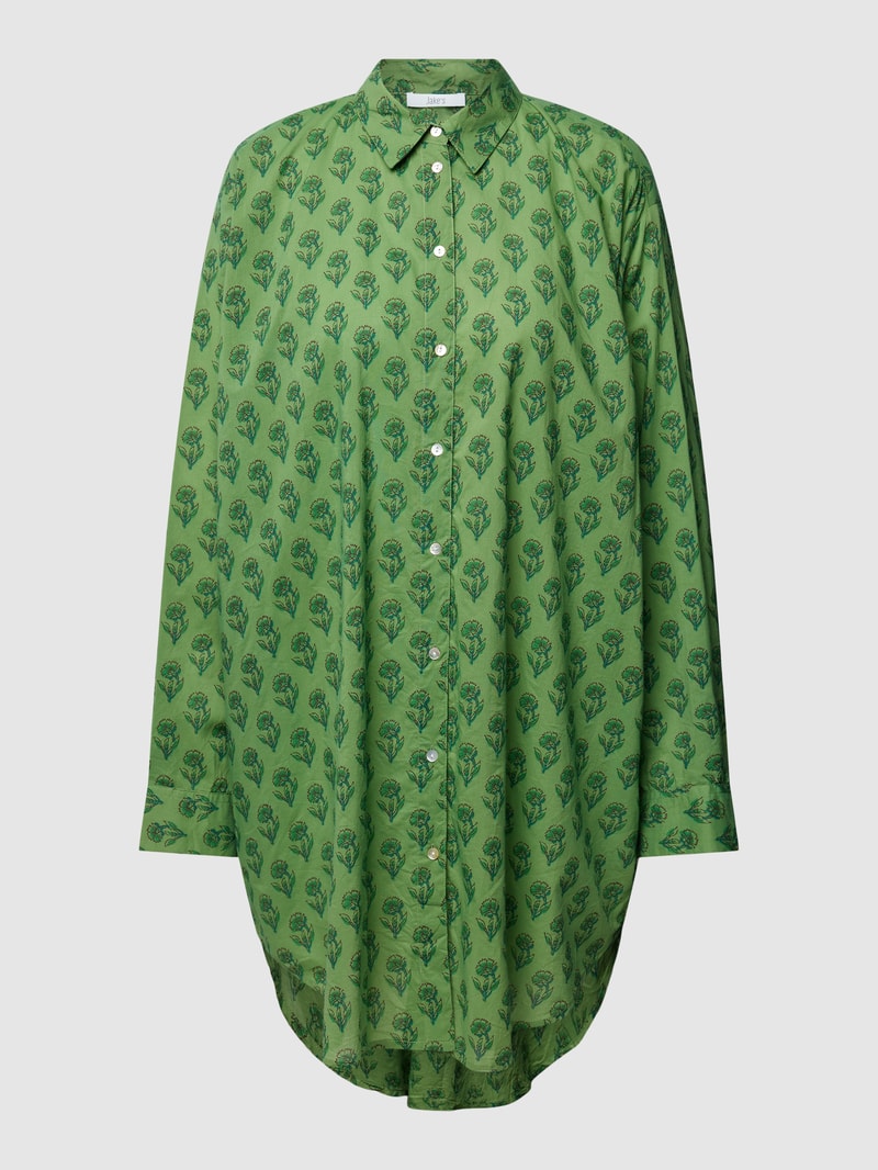 Longbluse mit Allover-Muster in grün