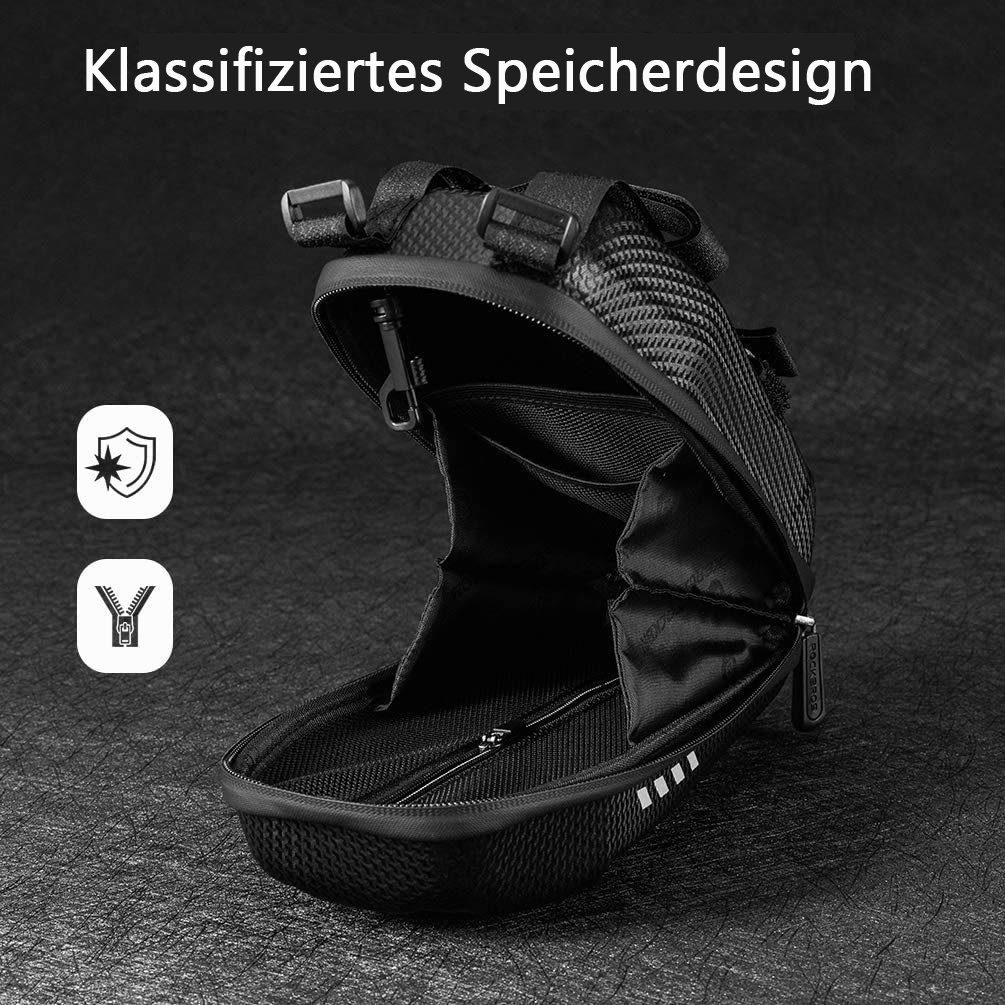ROCKBROS Fahrradtasche B62 (Lenkertasche Schwarz, 2/3 L Scooter Tasche), abgeschottet Wasserdicht