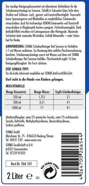SONAX 266541 ScheibenReiniger Konzentrat Red Summer 2 l - ATU