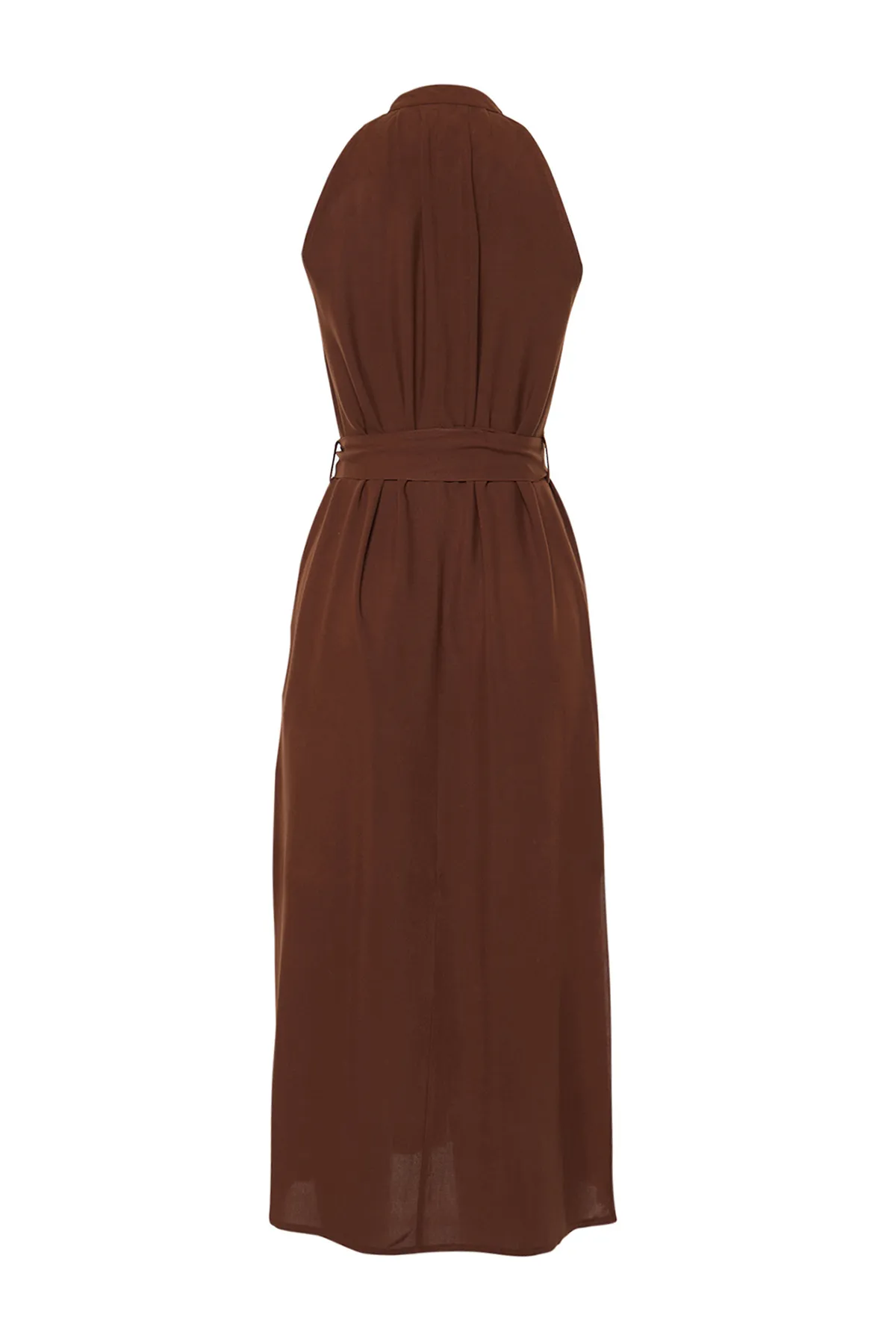 Trendyol Collection  Braunes gewebtes Midikleid TWOSS19XM0112