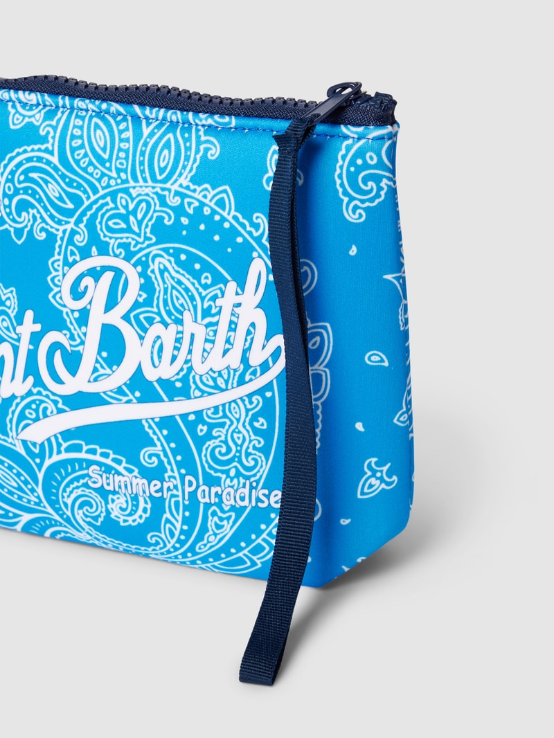 Kulturtasche mit Allover-Muster Modell 'ALINE SPONGE' in royalblau