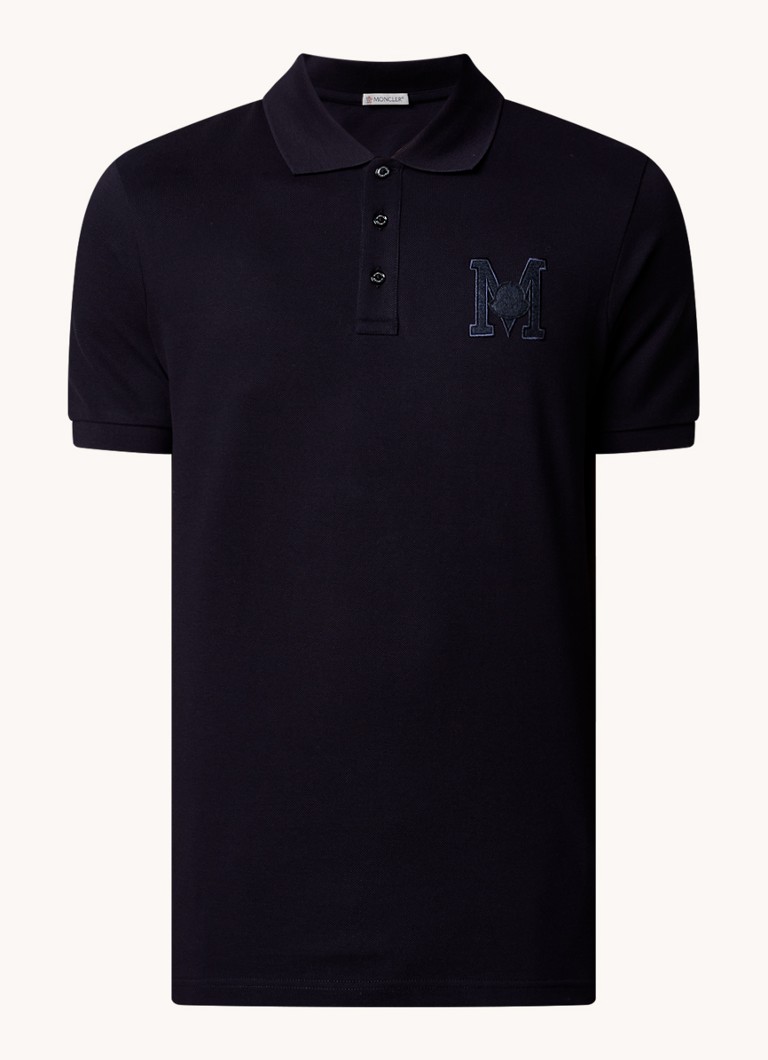 Polo Moncler de corte regular em algodão piqué com bordado do logotipo.
