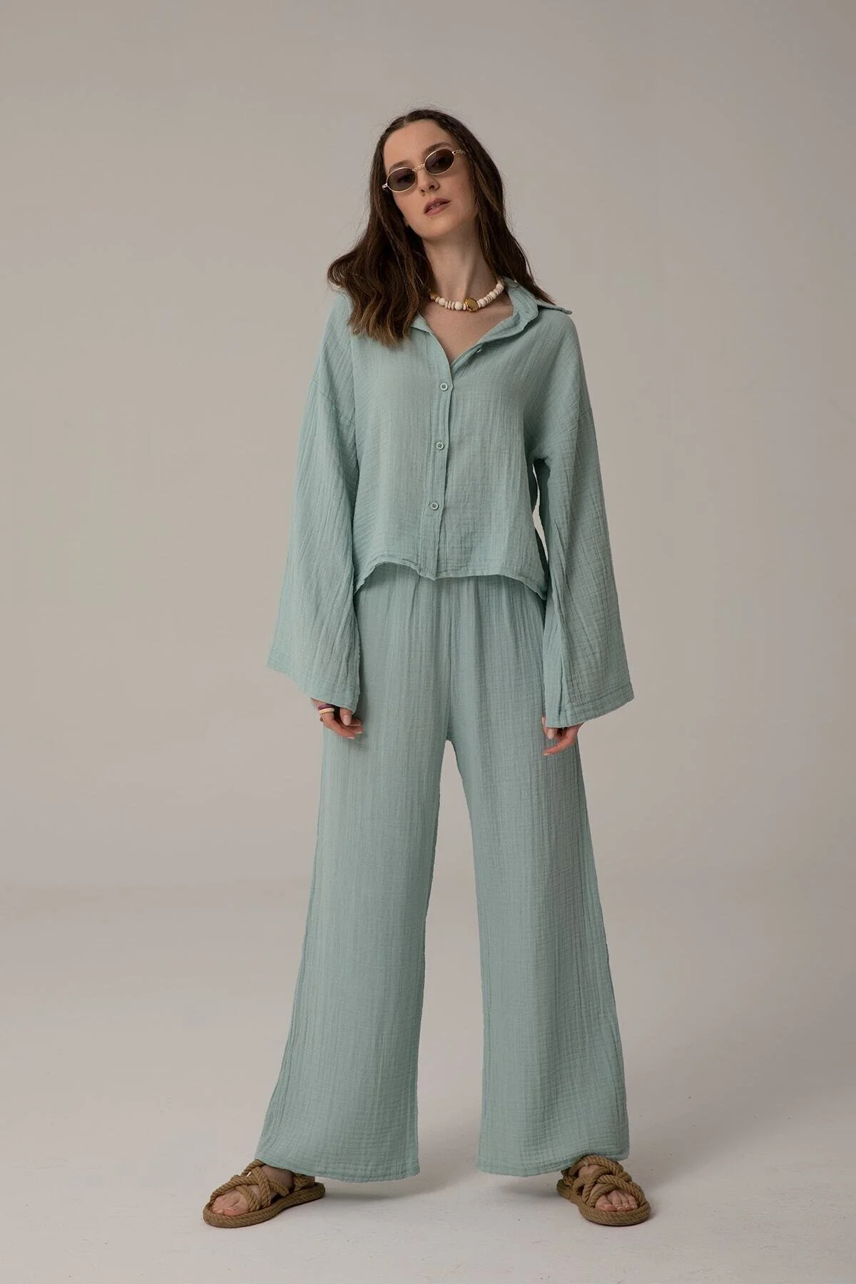 SHEISMONO  Hose - Grün - Loose