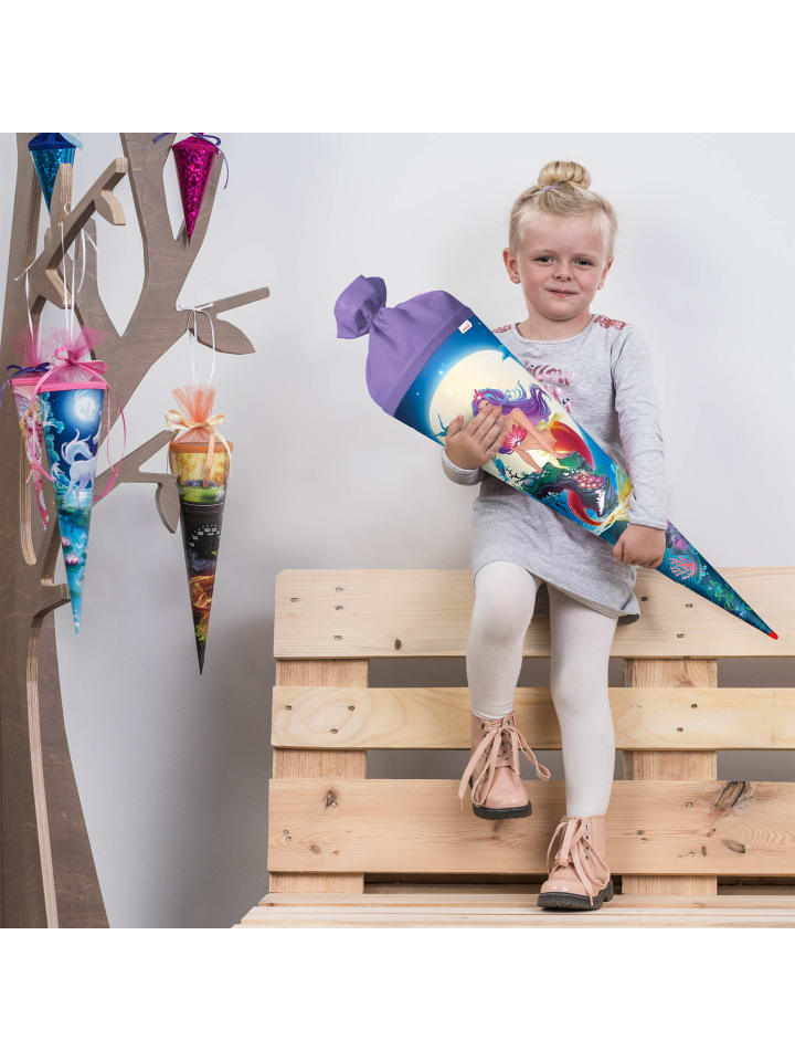 ROTH Schultüte groß Magische Meerjungfrau 70 cm, Glanzfolie in Blau günstig kaufen onesize